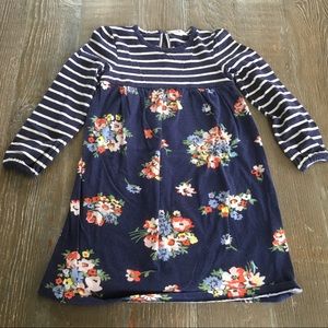 Mini Boden Navy Blue Striped Floral Dress
